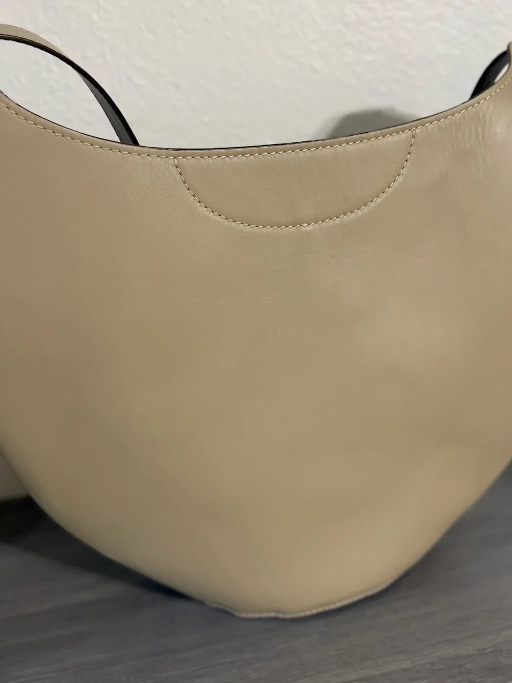 cult gaia Taupe-Cream Leather Hobo Shoulder Bag
